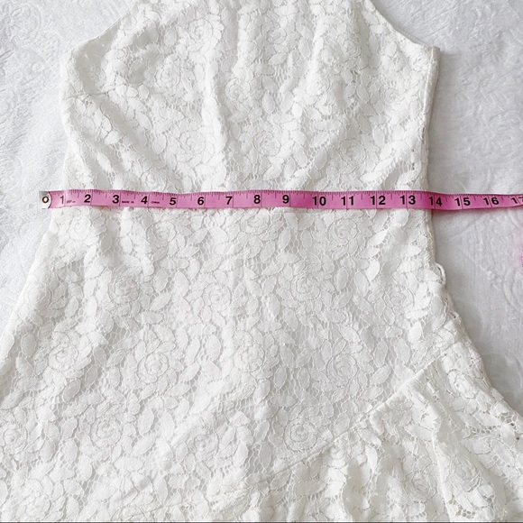 She & Sky Lace Ruffle White Tank Mini Dress - Picture 5 of 11